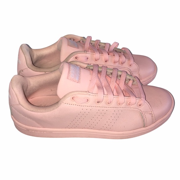 ADIDAS NEO CLOUDFOAM Baby Pink 3 Stripe Ladies Sneakers Sz 8.5